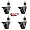 Service Caster 3'' Maroon Poly Swivel 1-7/8'' Expanding Stem Caster Set with Brake, 4PK SCC-EX20S314-PPUB-MRN-PLB-178-4 - alternate 3